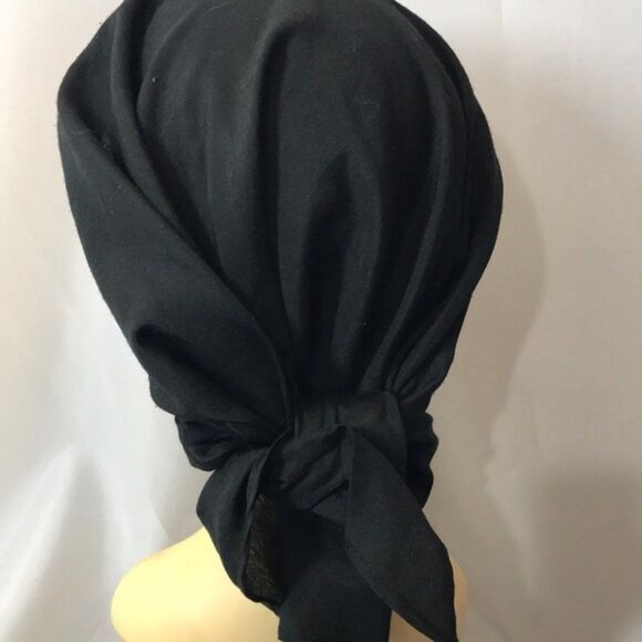 Black Versatile Hat Paper and Cotton Blend - Picture 3 of 10